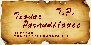 Tiodor Parandilović vizit kartica